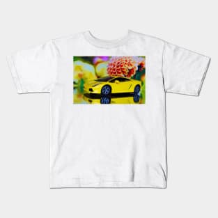 Surreal Yellow Sports Car Kids T-Shirt